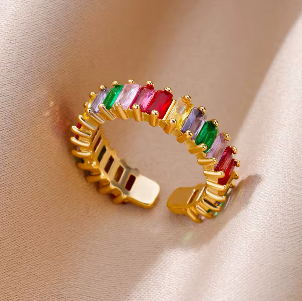 Carry me Rainbow™  Anillo ajustable de acero inoxidable