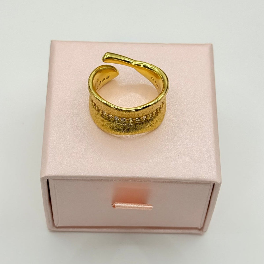 Carry me Craft - anillo ajustable bañado en oro de 18k - Podios