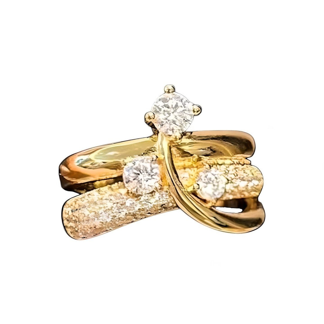 Carry me Estrella Fugaz™ Exclusivo anillo de 3 estrellas en doble capa, bañado en oro y ajustable - Podios
