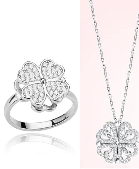 Carry me LUCKY™ Anillo antiestrés giratorio de trébol de 4 hojas - Podios