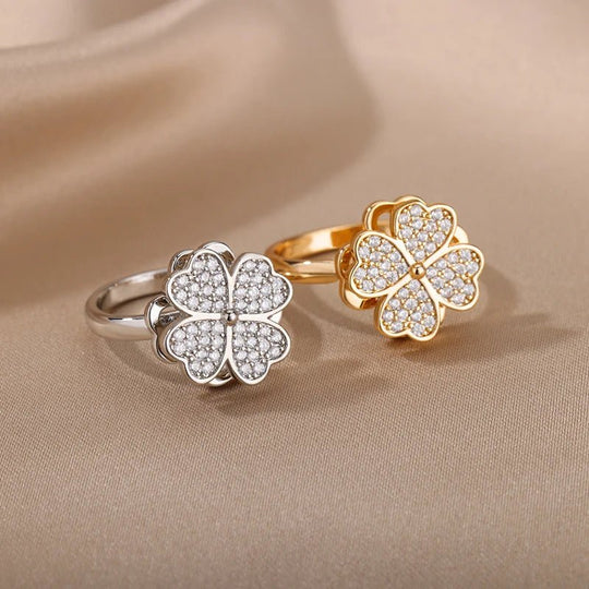 Carry me LUCKY™ Anillo antiestrés giratorio de trébol de 4 hojas - Podios