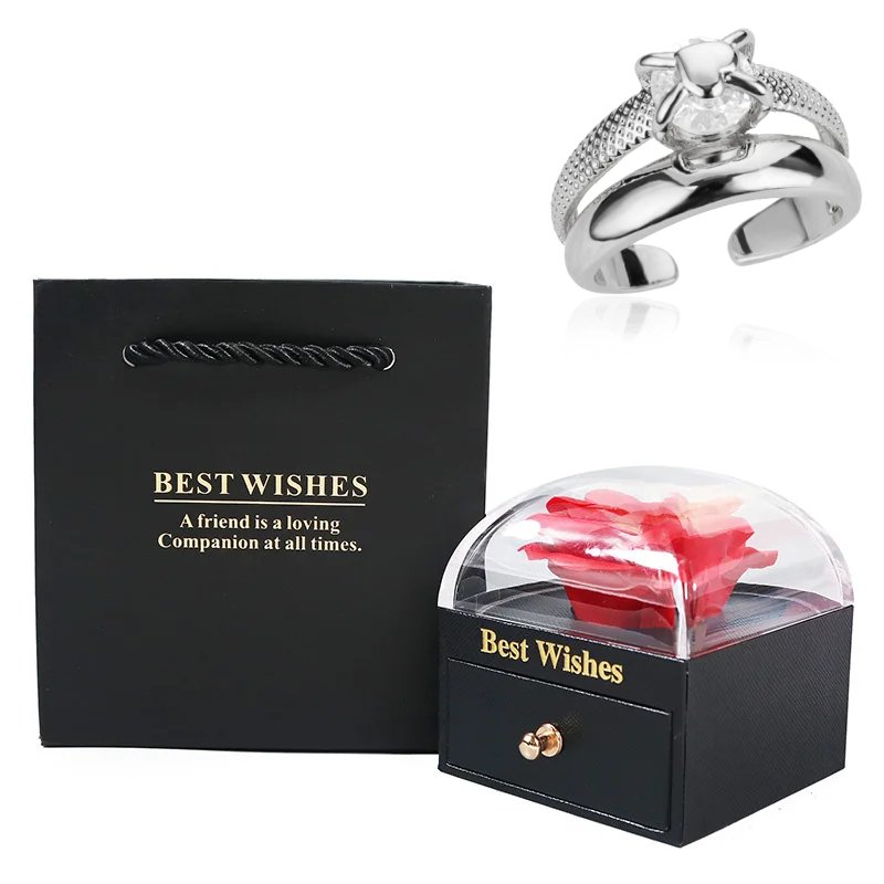 Carry me ONE™ Exclusivo anillo de corazón en doble capa, acero inoxidable y ajustable - Podios