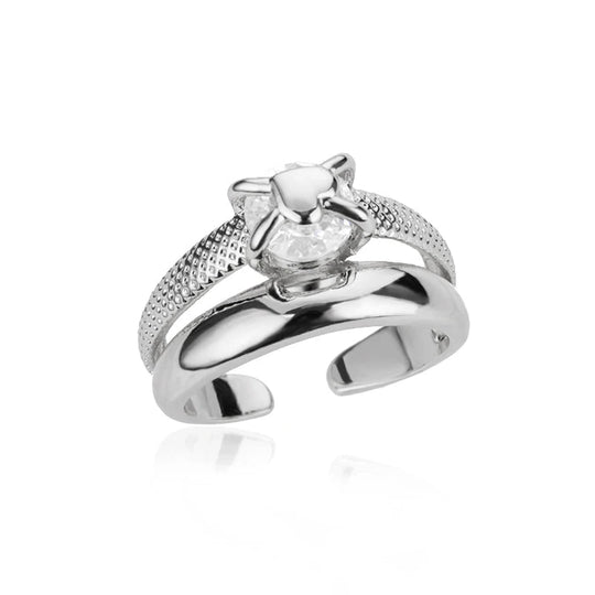 Carry me ONE™ Exclusivo anillo de corazón en doble capa, acero inoxidable y ajustable - Podios