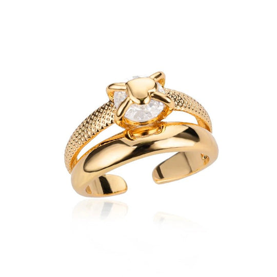 Carry me ONE™ Exclusivo anillo de corazón en doble capa, acero inoxidable y ajustable - Podios