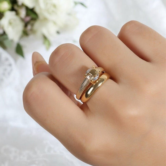 Carry me ONE™ Exclusivo anillo de corazón en doble capa, acero inoxidable y ajustable - Podios