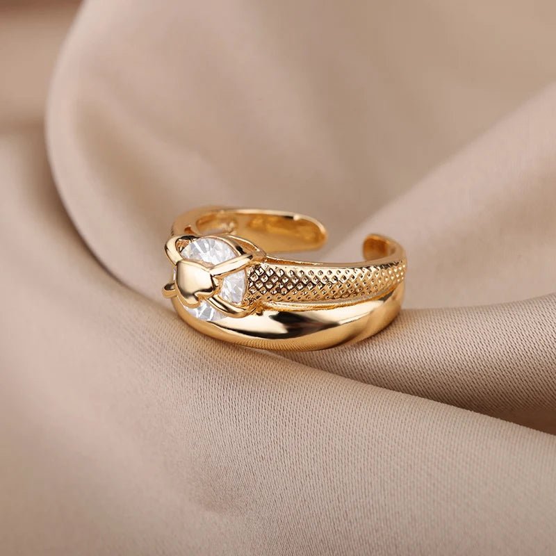 Carry me ONE™ Exclusivo anillo de corazón en doble capa, acero inoxidable y ajustable - Podios