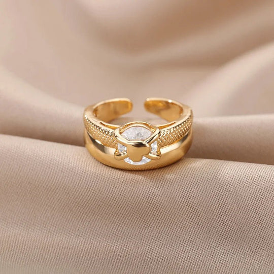 Carry me ONE™ Exclusivo anillo de corazón en doble capa, acero inoxidable y ajustable - Podios