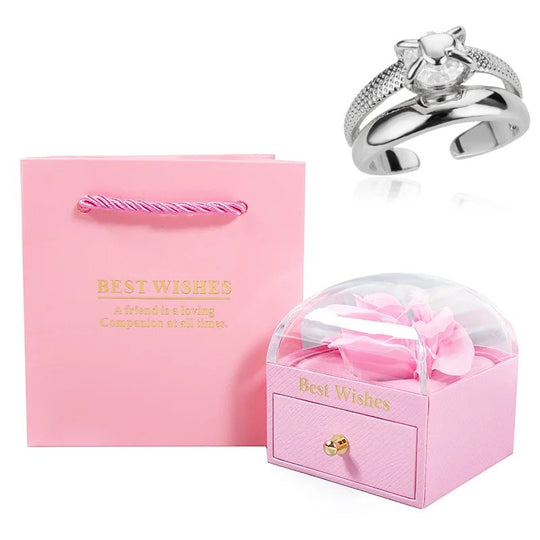 Carry me ONE™ Exclusivo anillo de corazón en doble capa, acero inoxidable y ajustable - Podios