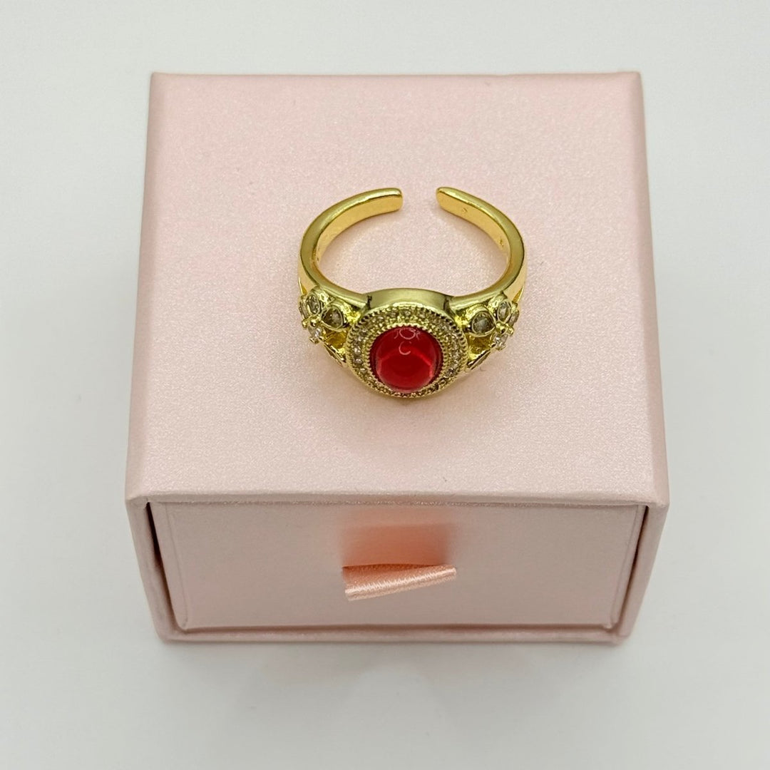 Carry me Red - anillo ajustable bañado en oro de 18k - Podios