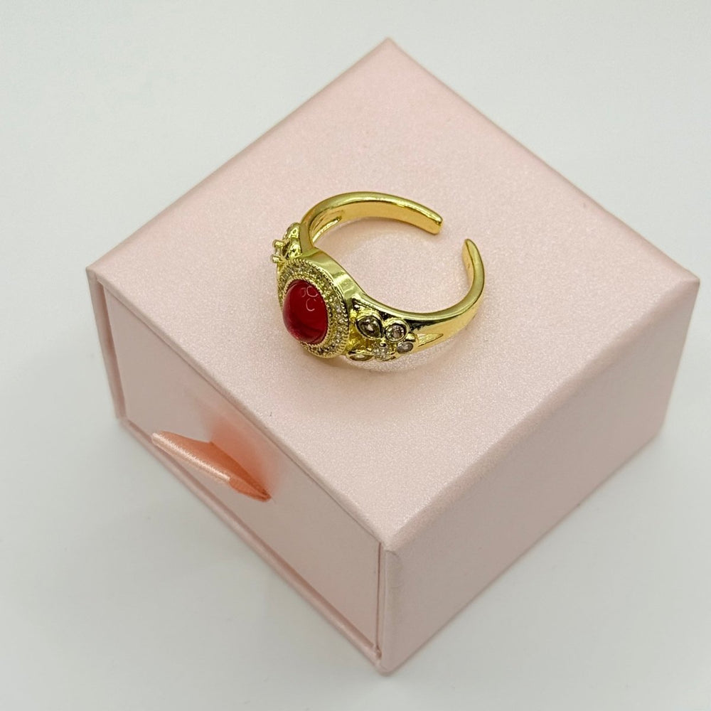 Carry me Red - anillo ajustable bañado en oro de 18k - Podios