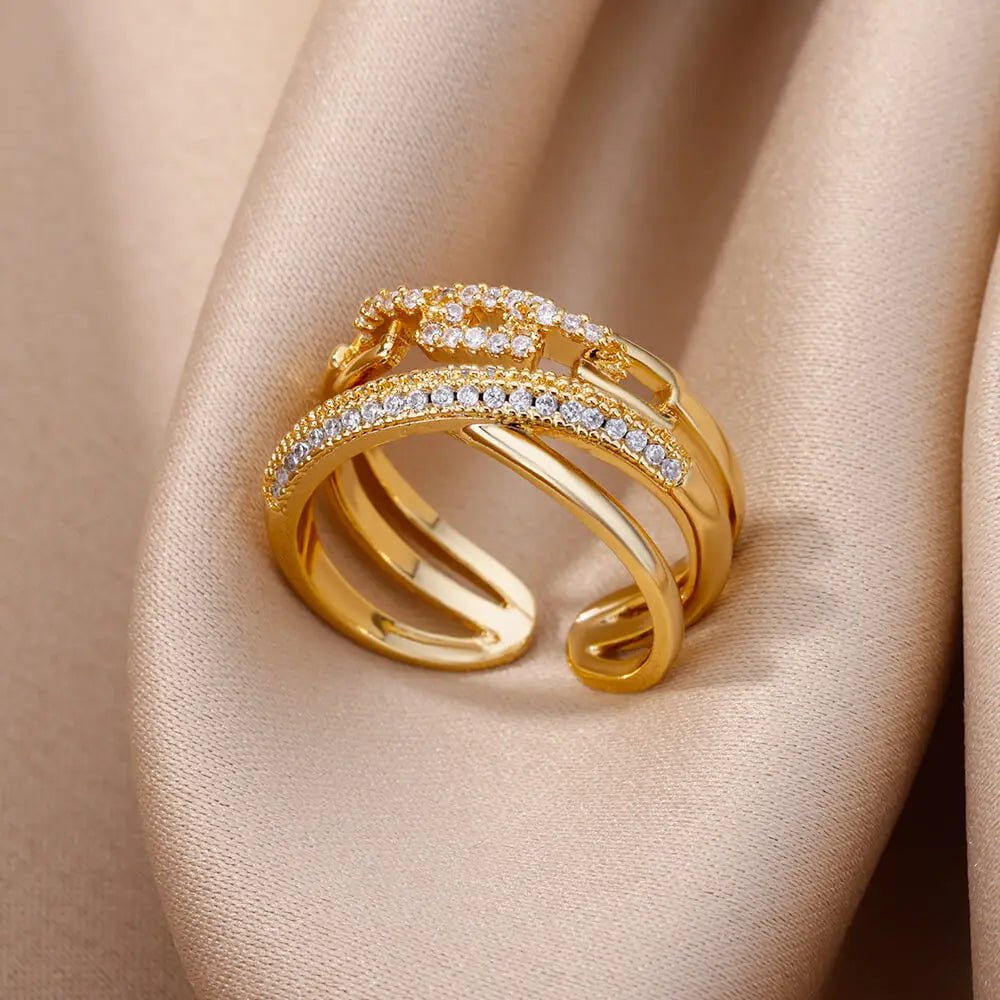 Carry me Singular™ Anillo ajustable de acero inoxidable - Podios