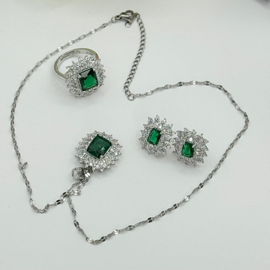 Conjunto Esperanza Full - collar, aros y anillo bañados en plata 925 - Podios