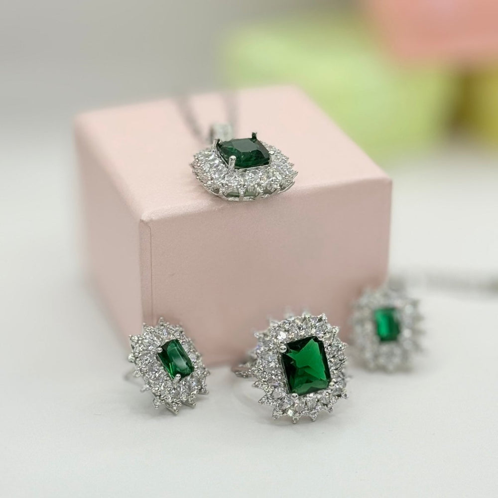 Conjunto Esperanza Full - collar, aros y anillo bañados en plata 925 - Podios