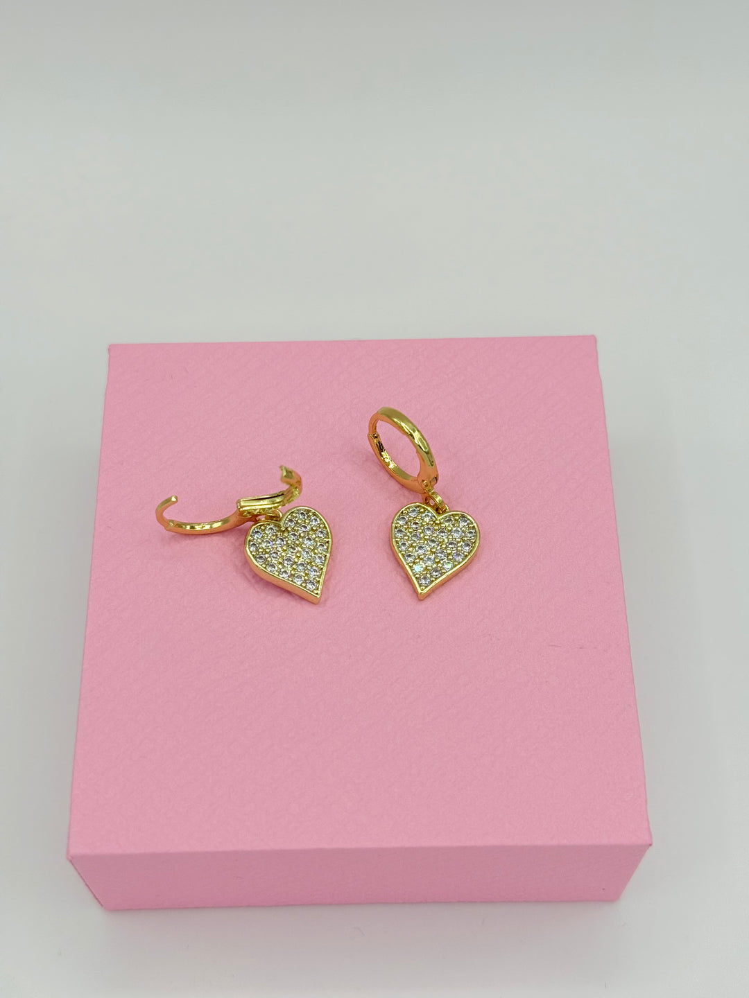 LY Goldenbright Heart™ Aros enchapados en oro de 18 quilates con circonitas 3A