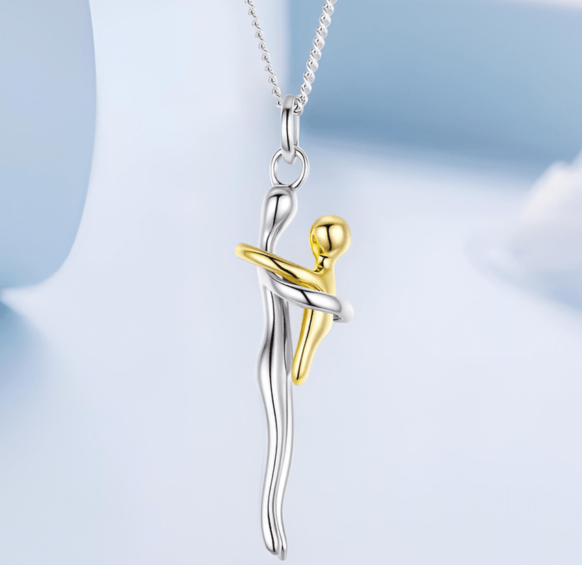 Abrazo eterno Amor de Madre - Collar de plata 925 con colgante de abrazo - Podios