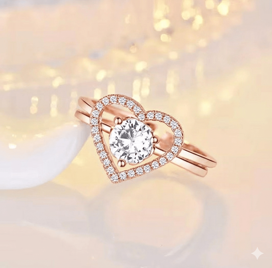 Anillo Corazón y Corona Dúo - ajustable y separable (2 en 1) - Podios