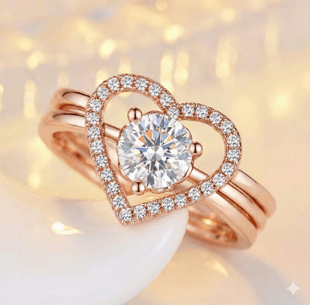 Anillo Corazón y Corona Dúo - ajustable y separable (2 en 1) - Podios