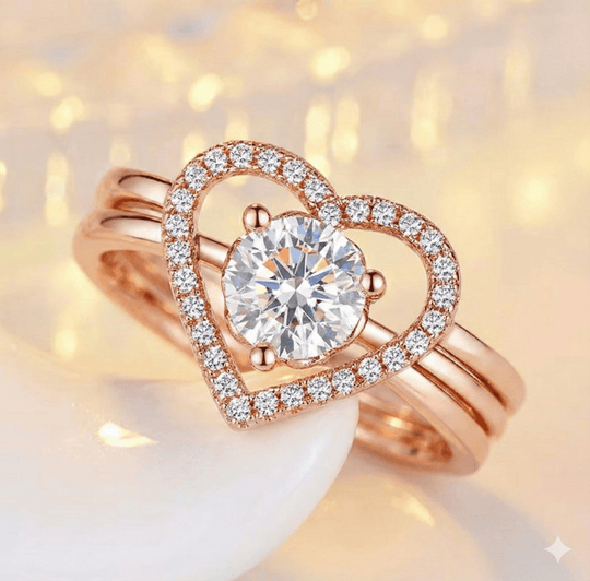 Anillo Corazón y Corona Dúo - ajustable y separable (2 en 1) - Podios