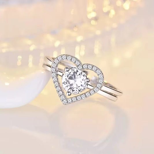 Anillo Corazón y Corona Dúo - ajustable y separable (2 en 1) - Podios