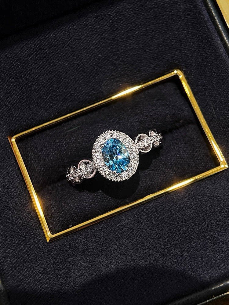 Anillo Infinite Sky - Plata 925 enchapada con Circón Celeste - Podios