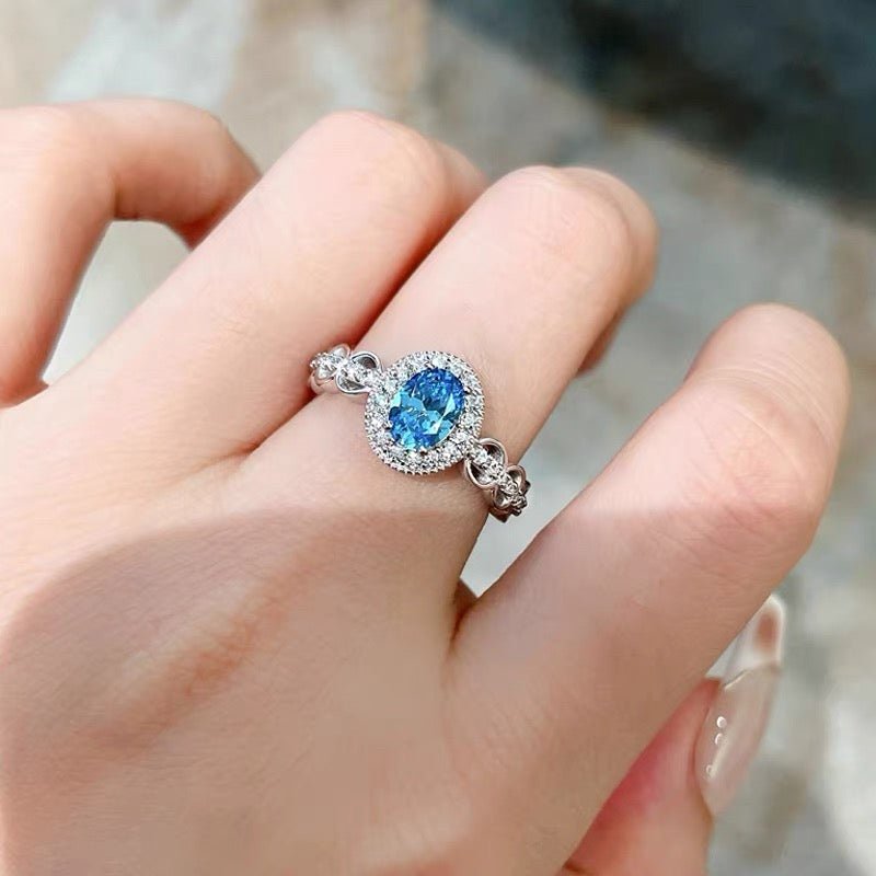 Anillo Infinite Sky - Plata 925 enchapada con Circón Celeste - Podios