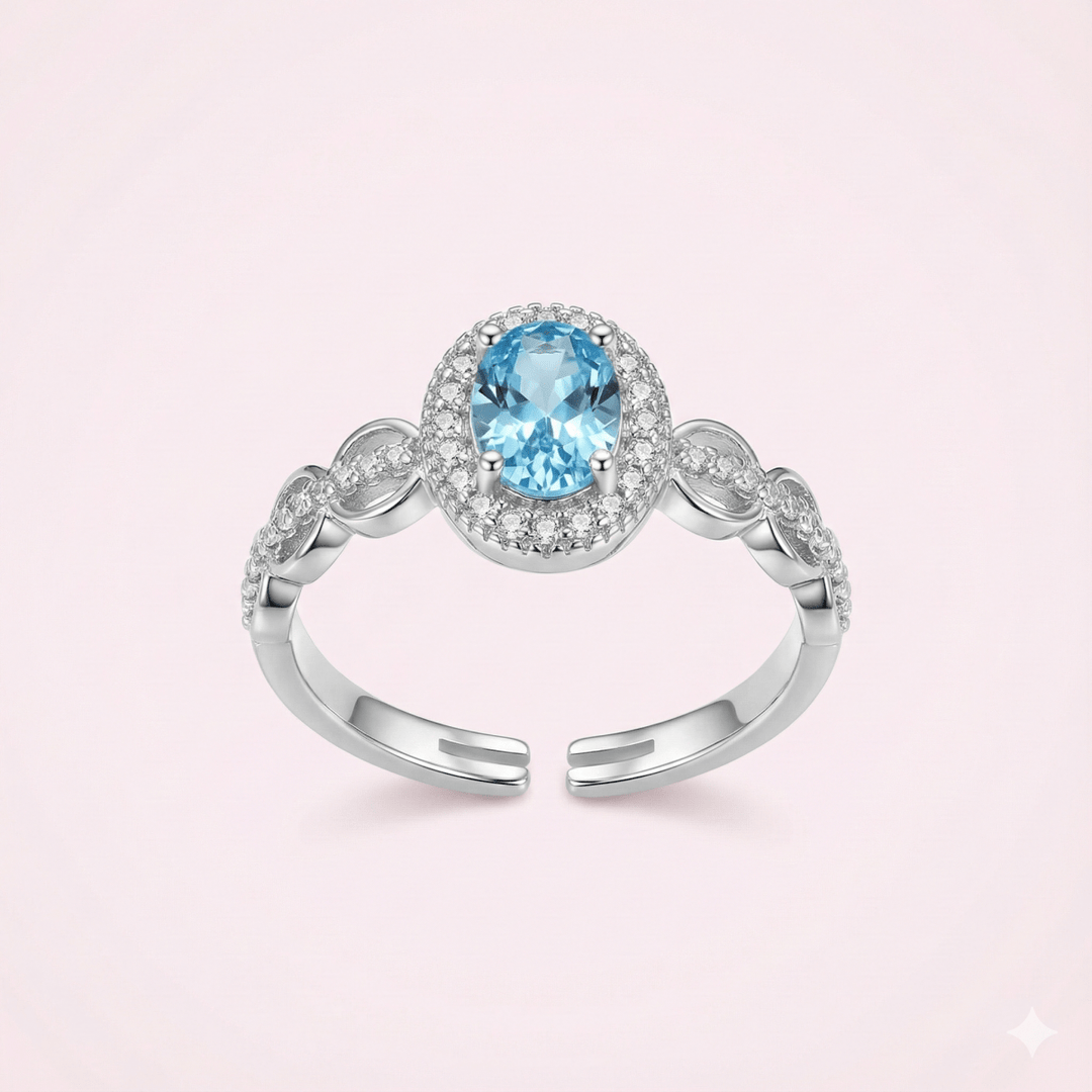 Anillo Infinite Sky - Plata 925 engastada con Circón Celeste - Podios