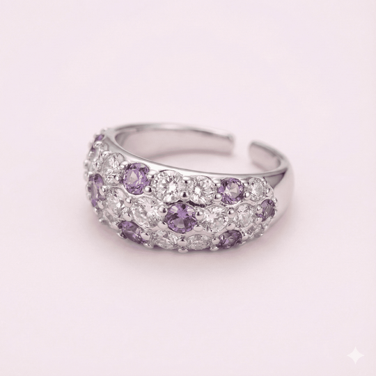Anillo Lavand Bright - Anillo ajustable en plata 925 con brillantes - Podios