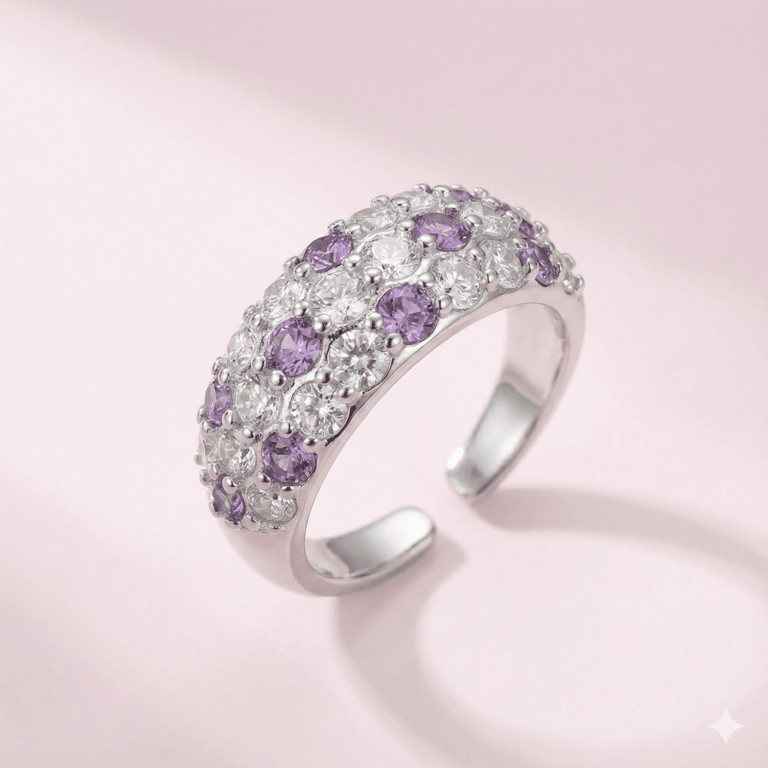 Anillo Lavand Bright - Anillo ajustable en plata 925 con brillantes - Podios