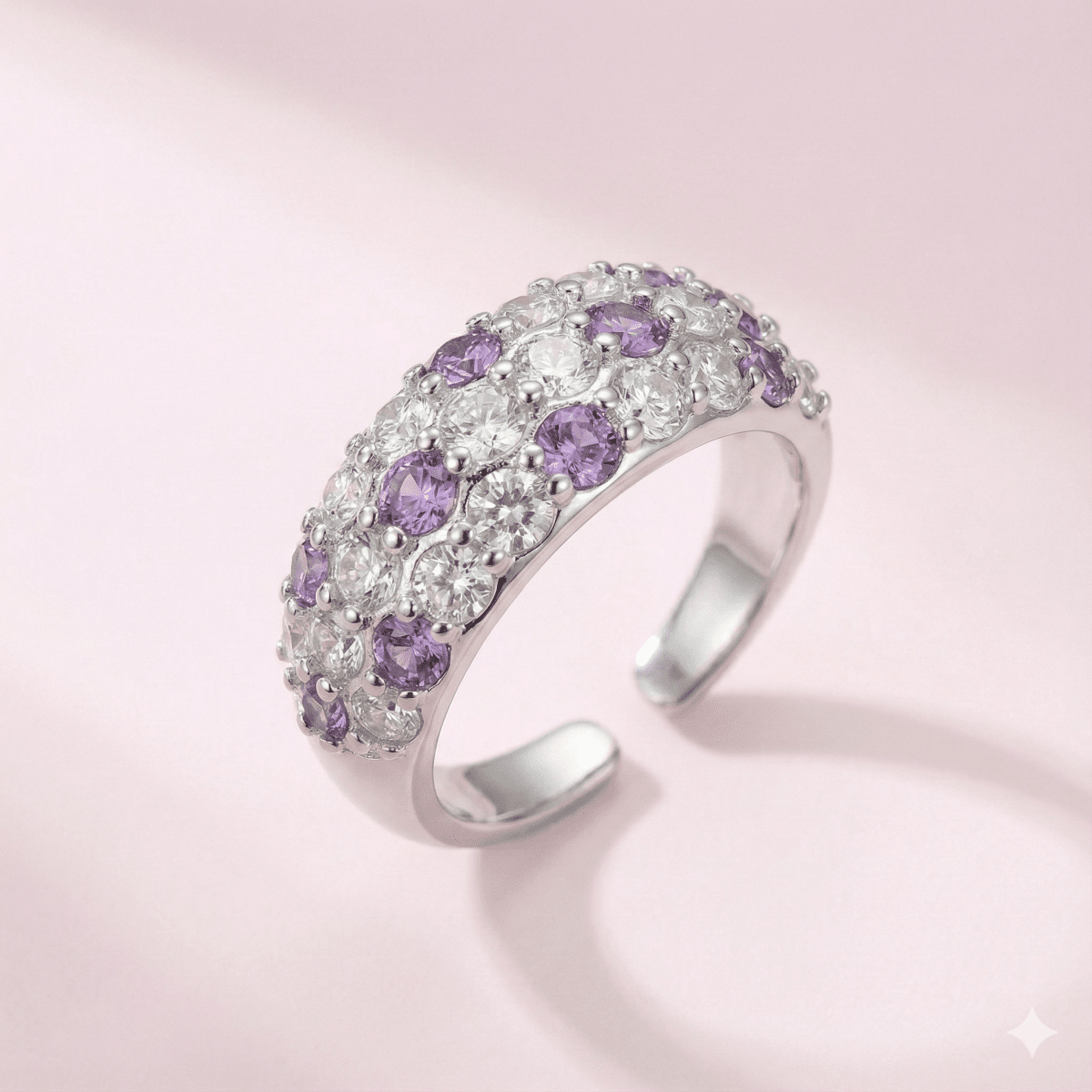 Anillo Lavand Bright - Anillo ajustable en plata 925 con brillantes - Podios