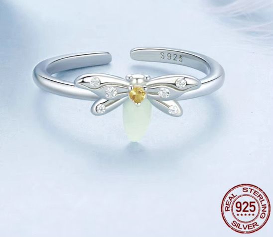 Anillo Luz en tu camino - Anillo ajustable de Plata 925 con luz que brilla en la oscuridad - Podios