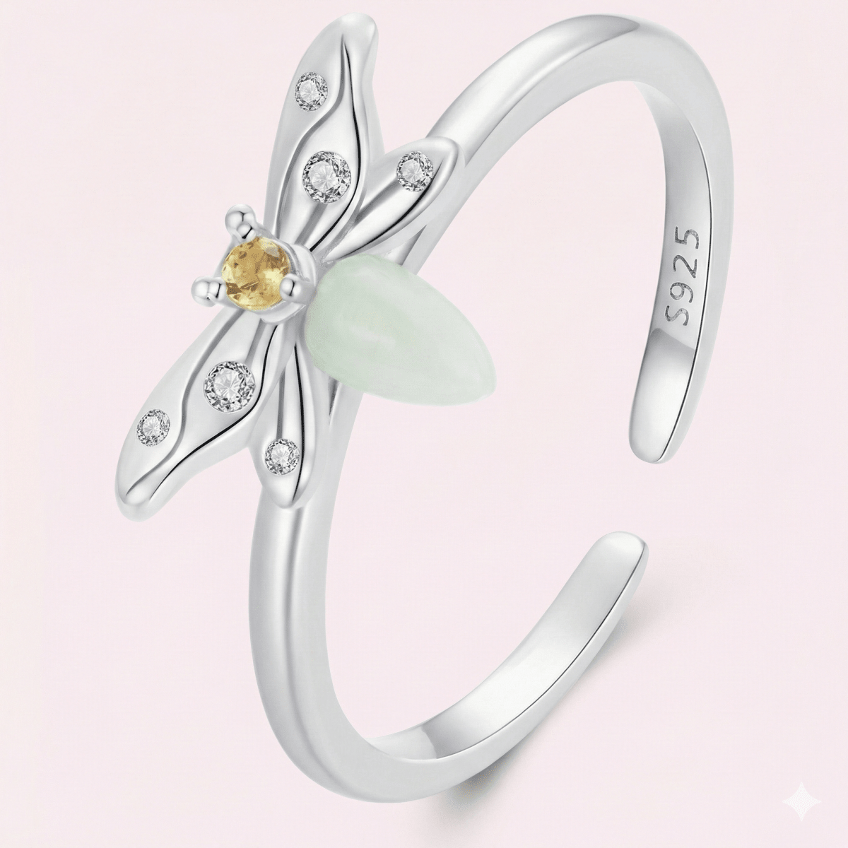 Anillo Luz en tu camino - Anillo ajustable de Plata 925 con luz que brilla en la oscuridad - Podios