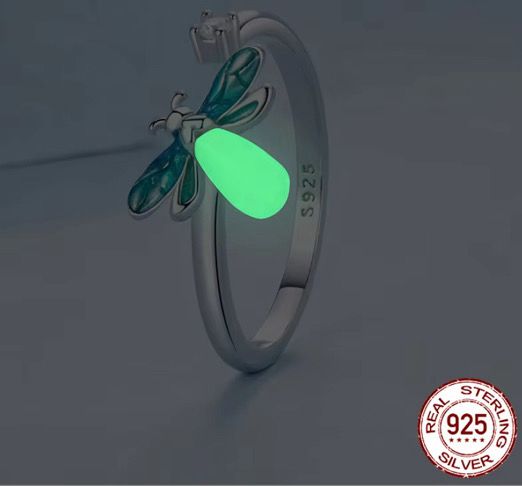 Anillo Luz en tu camino - Anillo ajustable de Plata 925 con luz que brilla en la oscuridad - Podios
