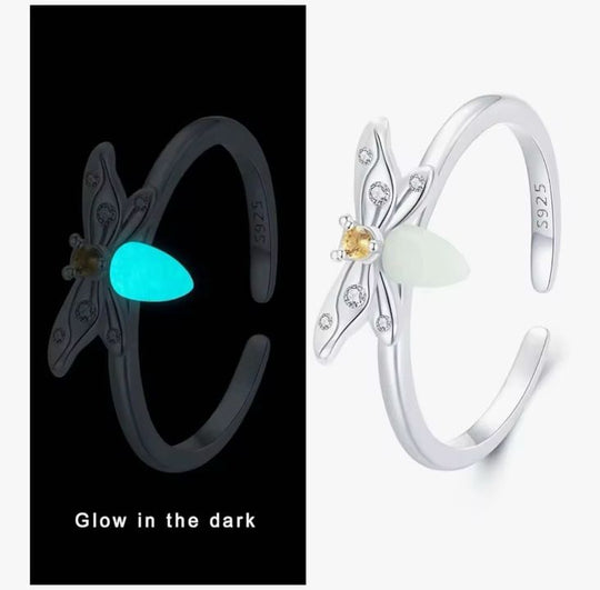 Anillo Luz en tu camino - Anillo ajustable de Plata 925 con luz que brilla en la oscuridad - Podios