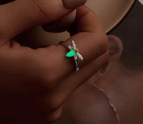 Anillo Luz en tu camino - Anillo ajustable de Plata 925 con luz que brilla en la oscuridad - Podios