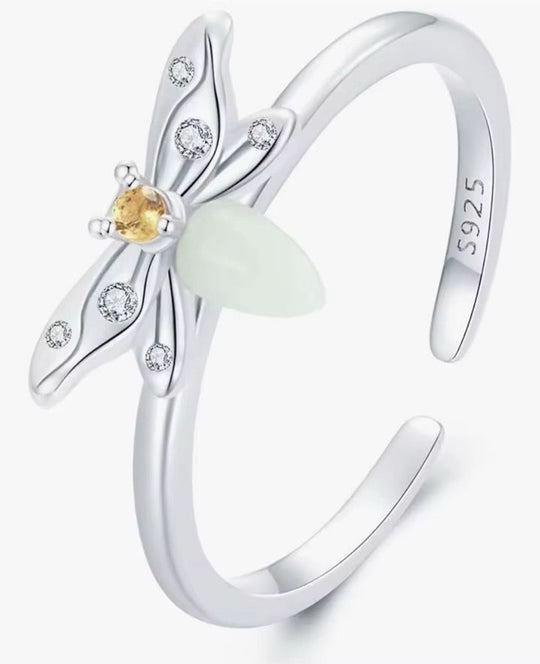 Anillo Luz en tu camino - Anillo ajustable de Plata 925 con luz que brilla en la oscuridad - Podios