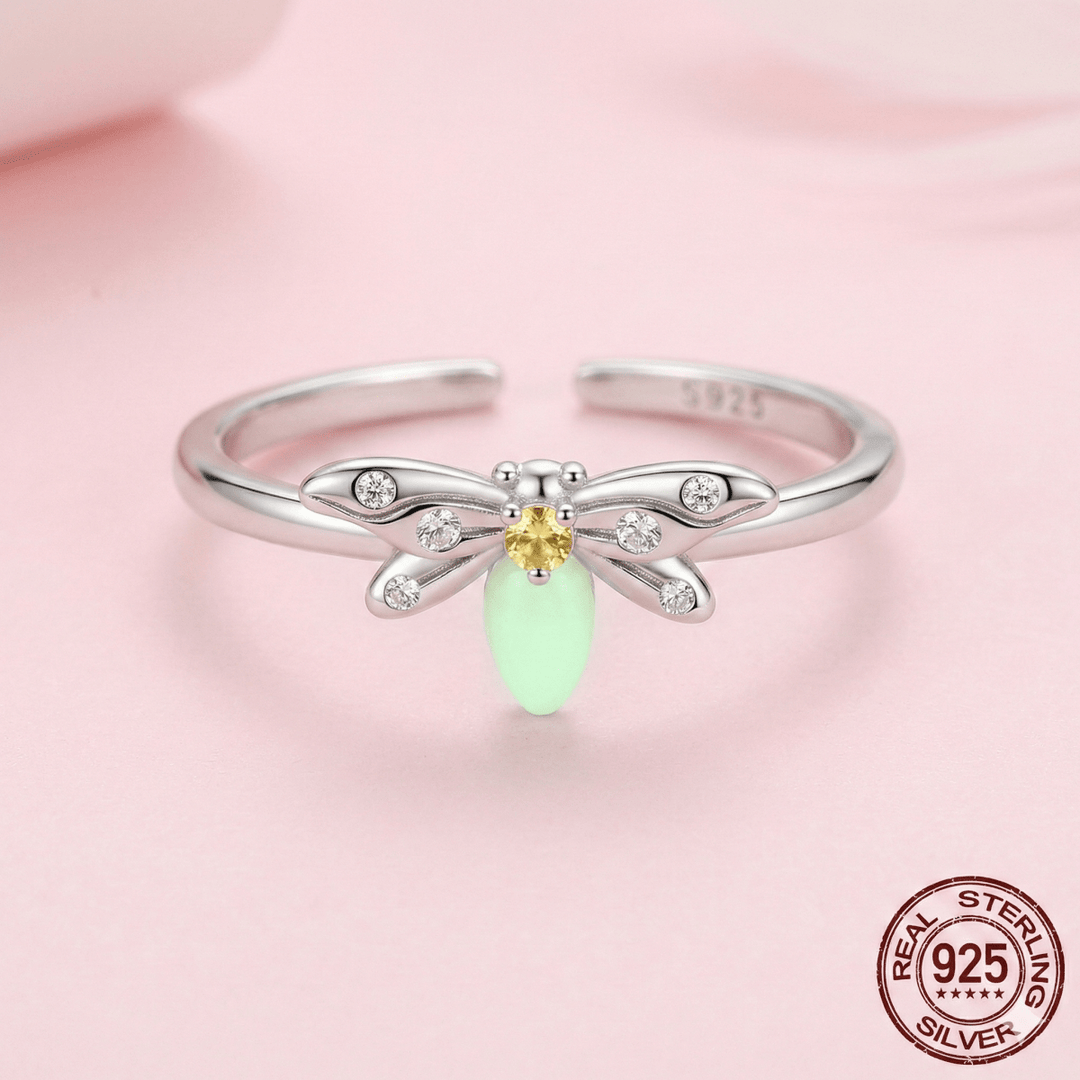 Anillo Luz en tu camino - Anillo ajustable de Plata 925 con luz que brilla en la oscuridad - Podios