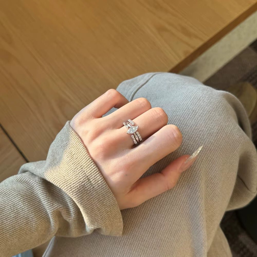 Anillo Triple Encanto - Tres en Uno - Ajustable y Enchapados en Plata 925 - Podios