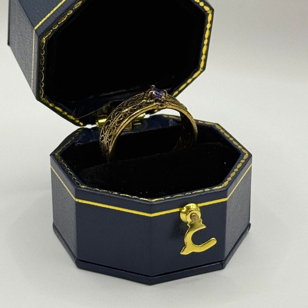 Anillo Vintage Real con Brillante Púrpura - Podios