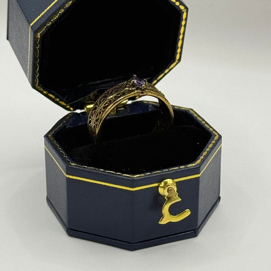 Anillo Vintage Real con Brillante Púrpura - Podios