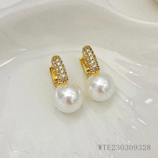 Aros Arpa Lumiere Collection - aros de perlas cultivadas enchapadas en oro de 18k - Podios