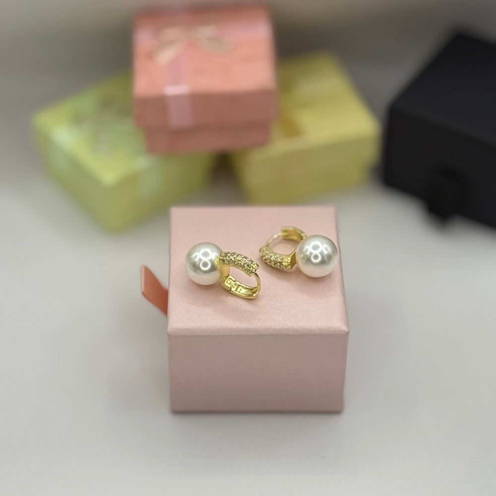 Aros Arpa Lumiere Collection - aros de perlas cultivadas enchapadas en oro de 18k - Podios