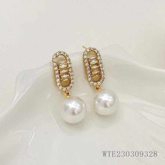 Aros Forza Lumiere Collection - aros de perlas cultivadas enchapadas en oro de 18k - Podios