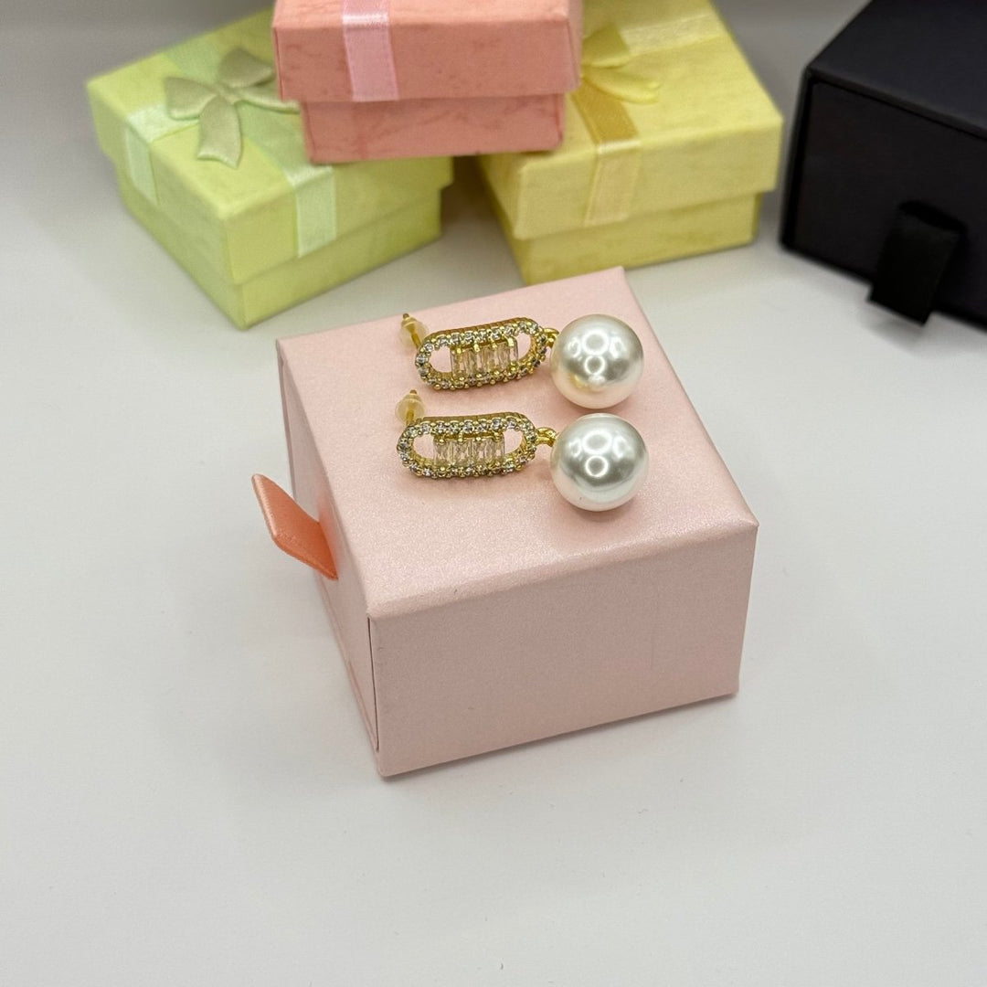 Aros Forza Lumiere Collection - aros de perlas cultivadas enchapadas en oro de 18k - Podios