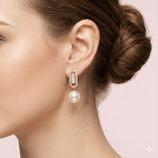 Aros Forza Lumiere Collection - aros de perlas cultivadas enchapadas en oro de 18k - Podios