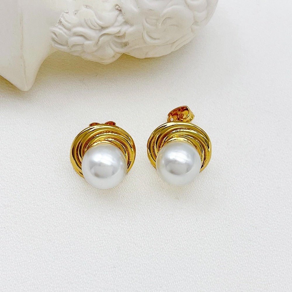 Aros Mid Lumiere Collection - aros de perlas cultivadas enchapadas en oro de 18k - Podios