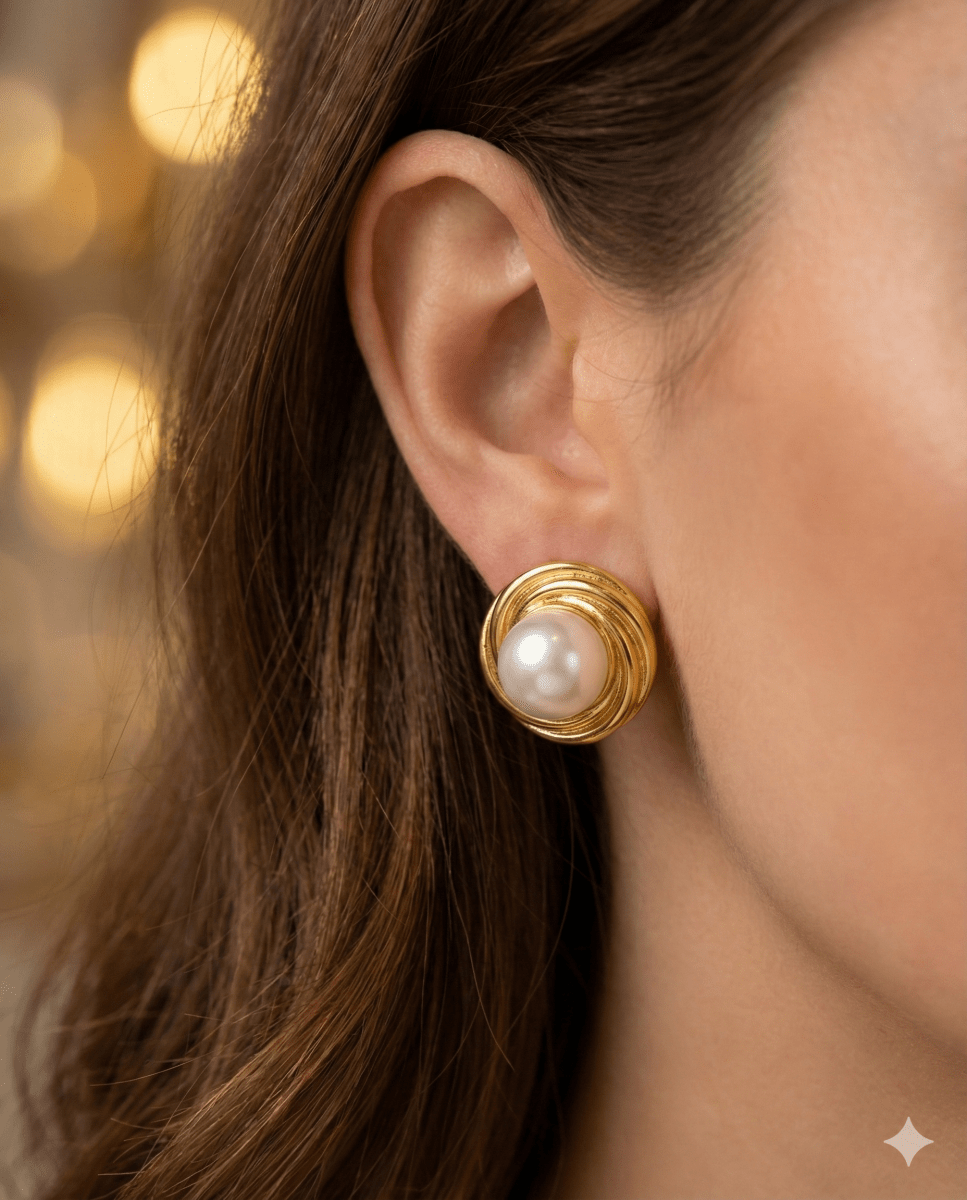 Aros Mid Lumiere Collection - aros de perlas cultivadas enchapadas en oro de 18k - Podios