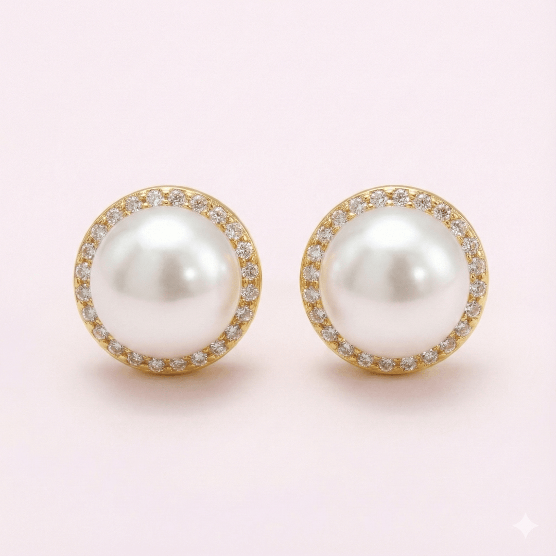 Aros Petite Lumiere Collection - aros de perlas cultivadas enchapadas en oro de 18k - Podios