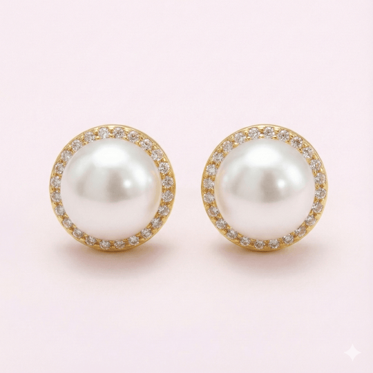 Aros Petite Lumiere Collection - aros de perlas cultivadas enchapadas en oro de 18k - Podios