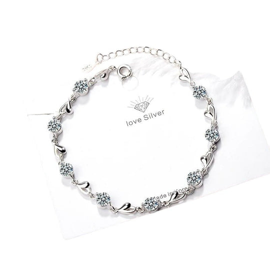 Brazalete de Corazón en Plata 925 con Circonitas - Podios