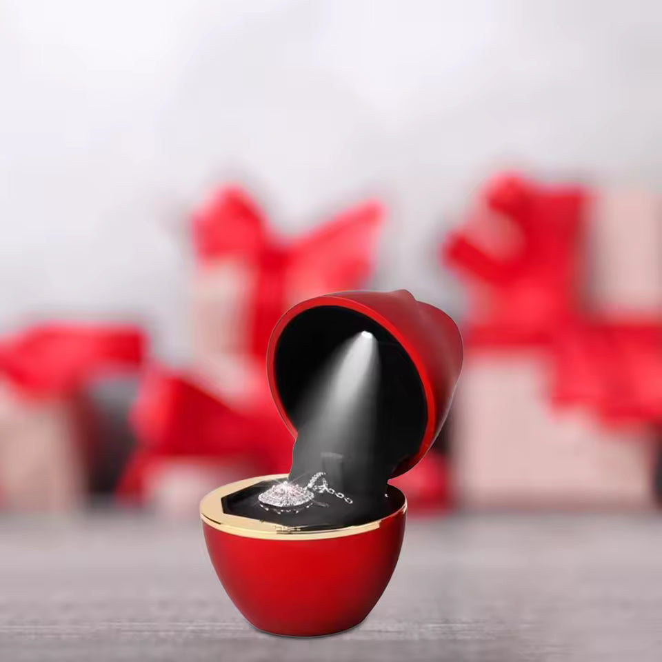 Caja de rosa roja con Luz LED para collares